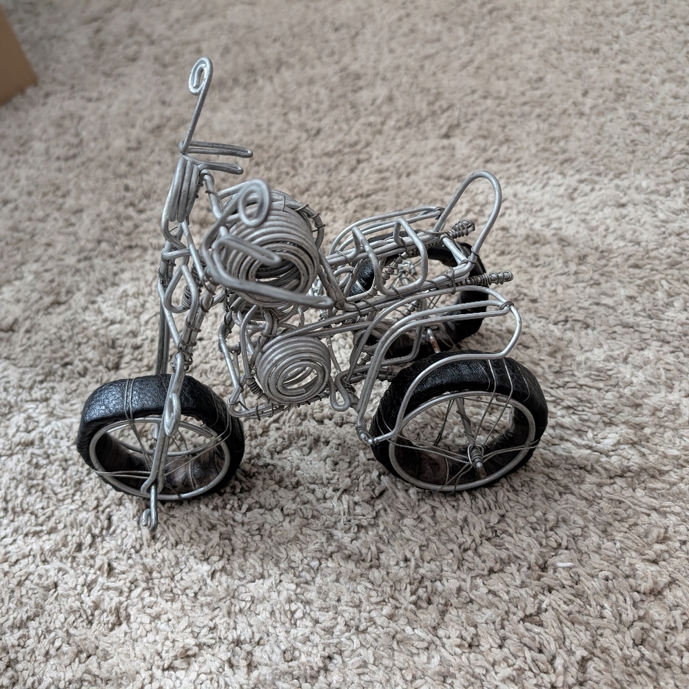 Wire Art Motorcycle Sculpture